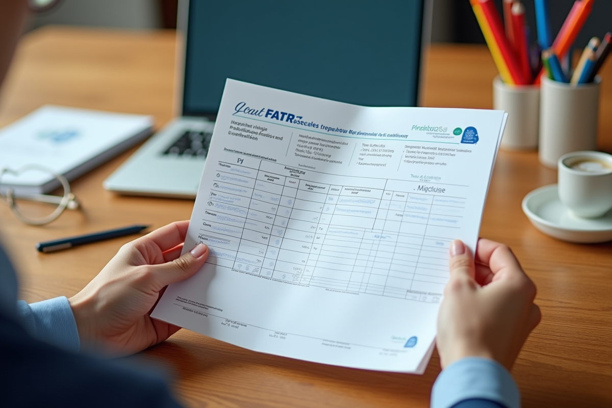 Mains tenant un bulletin scolaire et brochure bac commerce