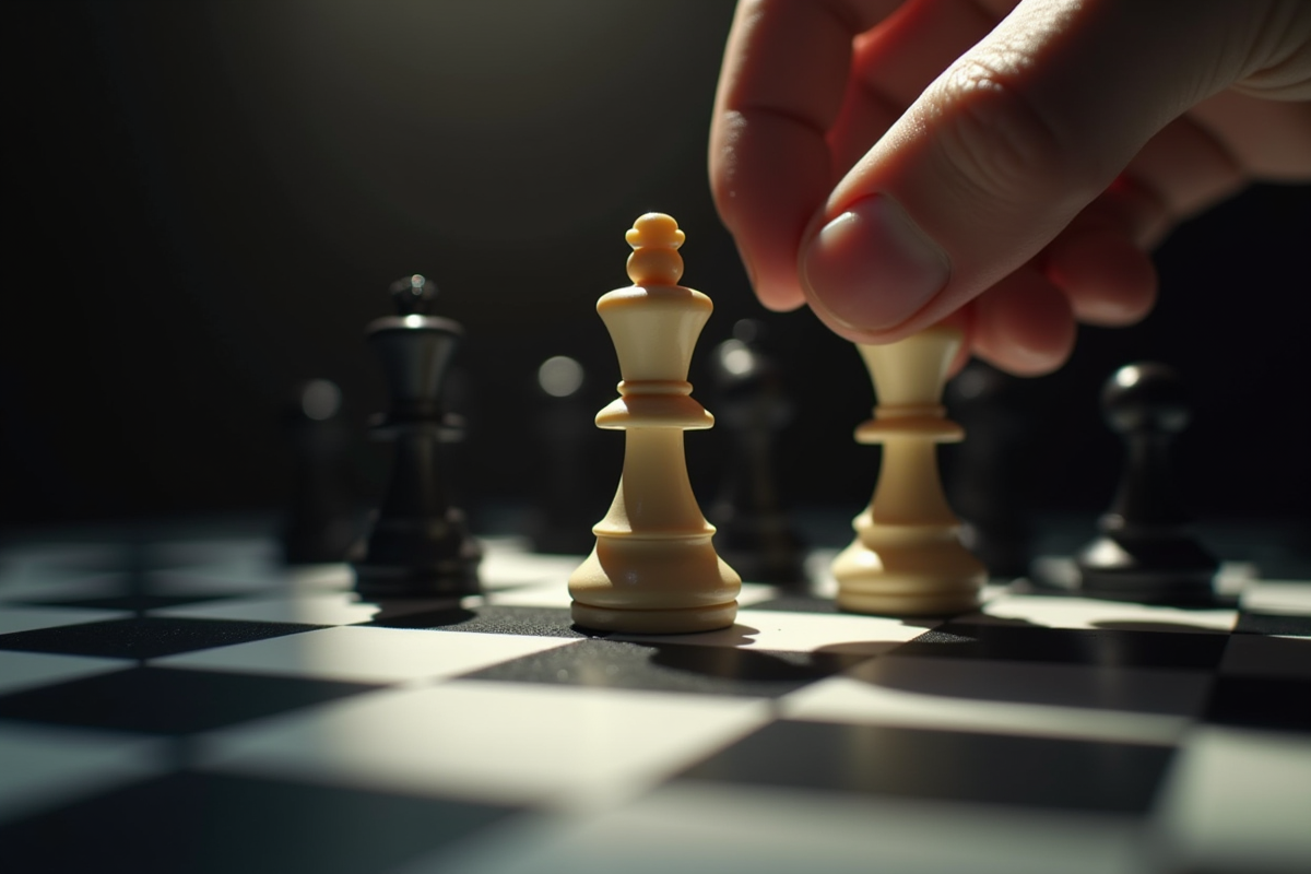Coup audacieux dans une partie d echecs dramatique