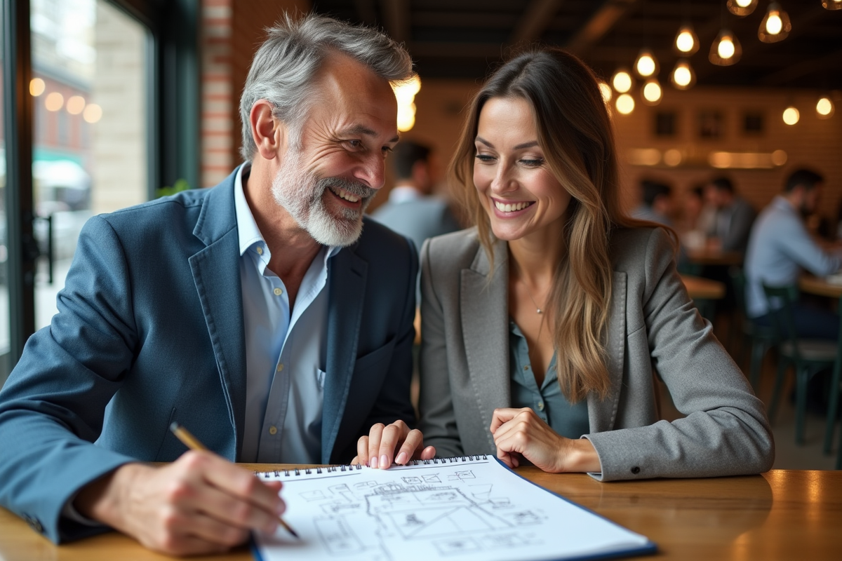 Homme et femme discutant d