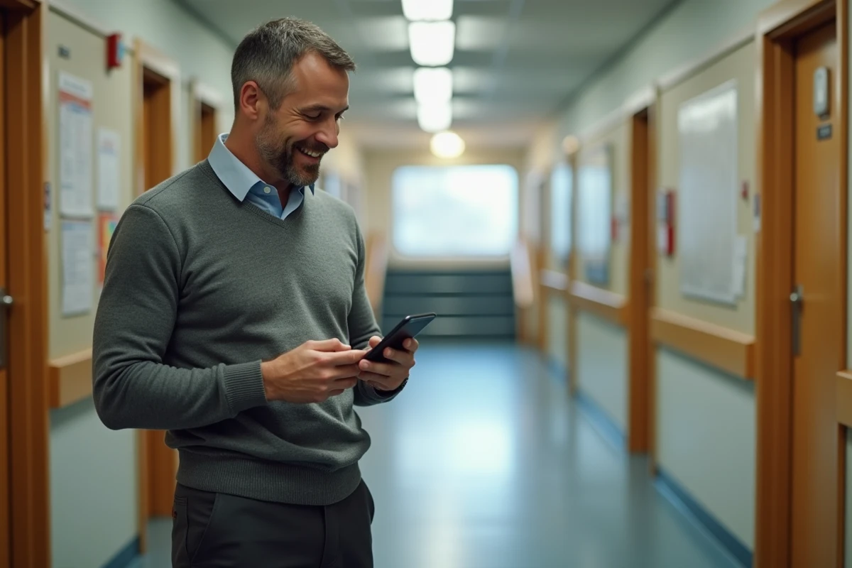 Homme dans un couloir d