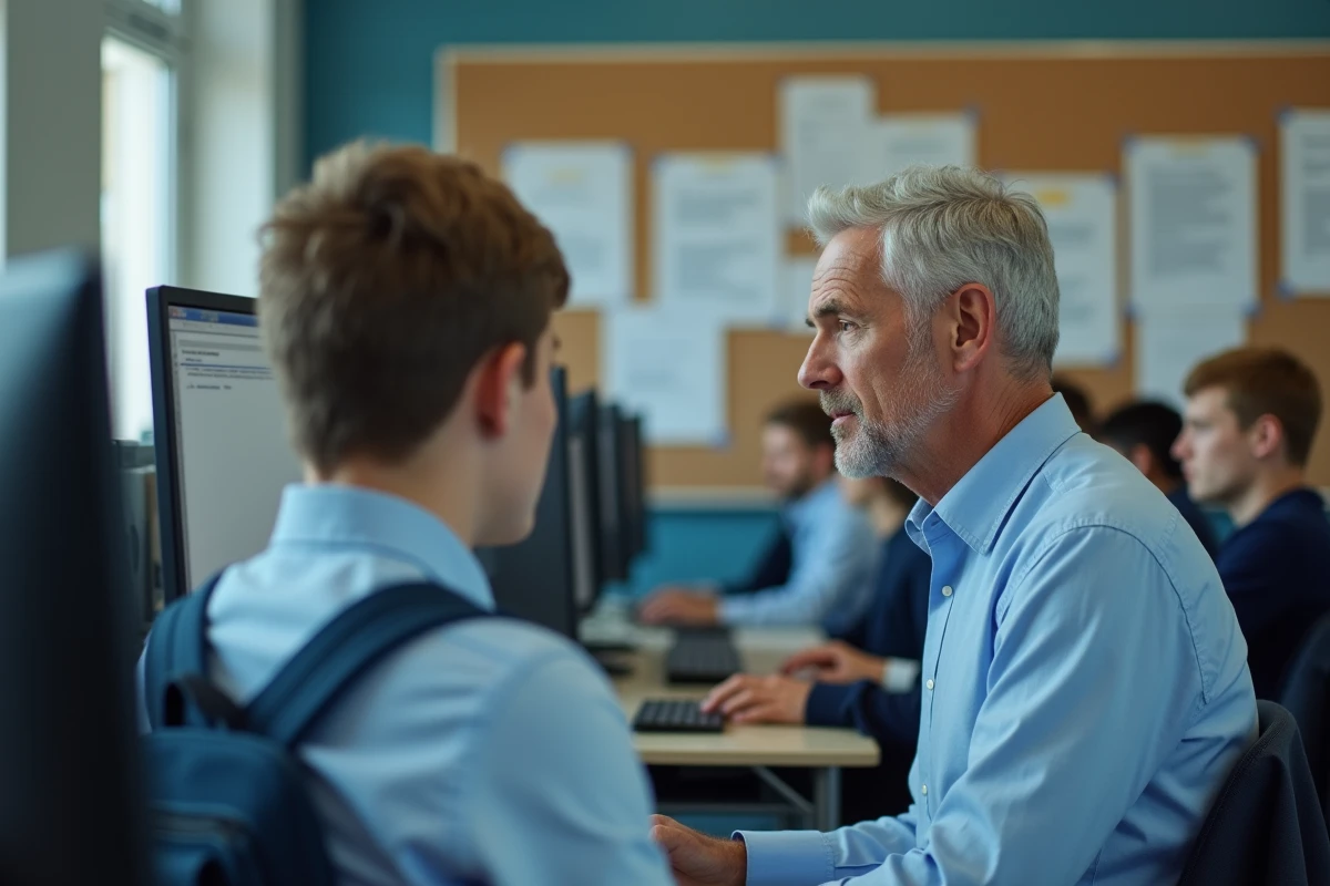 Homme lisant un message d