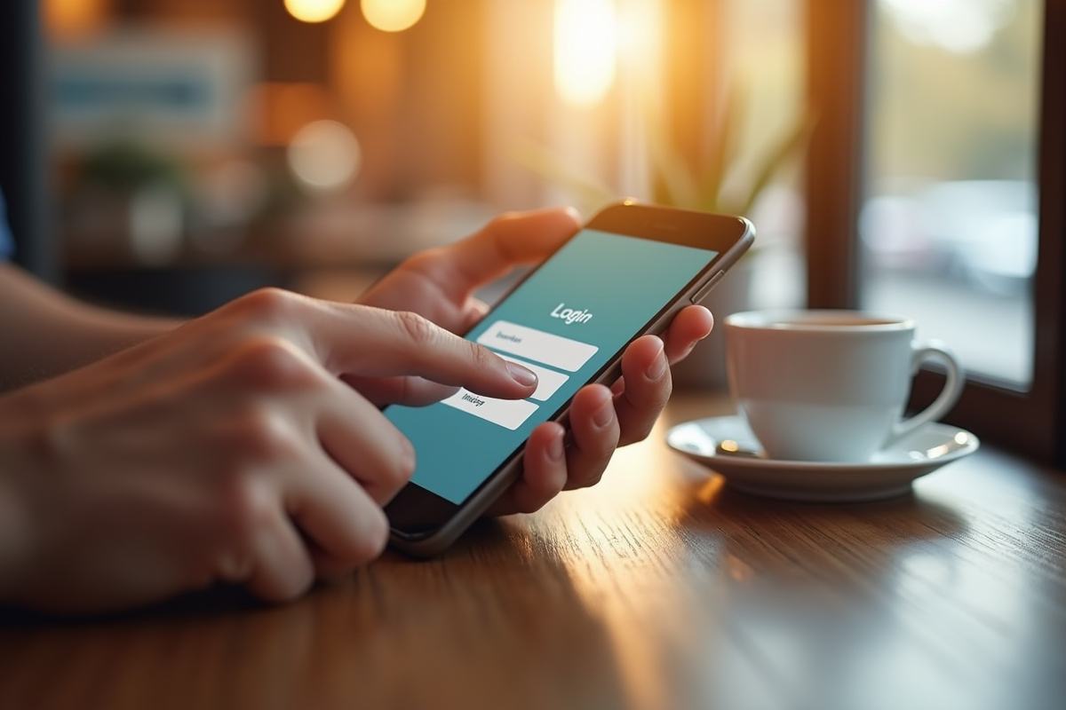 Mains tenant un smartphone pour se connecter à un CMS