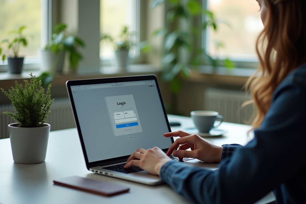Personne travaillant sur un bureau moderne avec un CMS