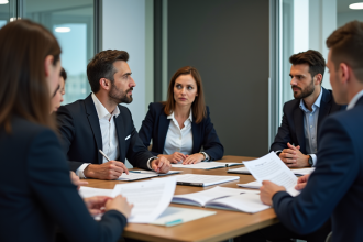 Groupe de professionnels français en réunion ESG