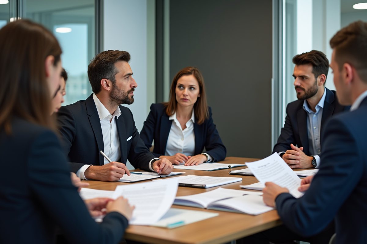 Groupe de professionnels français en réunion ESG
