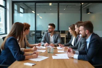 Groupe de professionnels lors d'une réunion d'affaires